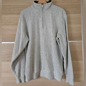 ORVIS Men’s Quarter-Zip Pullover Sweater – Size M – Gray Textured Knit